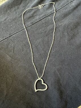 Elegant Silver Open Heart Necklace for Women